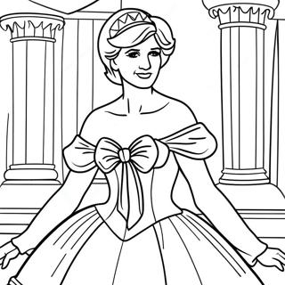 Elegant Princess Diana In A Ball Gown Coloring Page 33734-26998