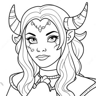 Demon Girl Coloring Page 33763-27018