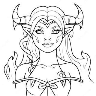 Demon Girl Coloring Page 33763-27019