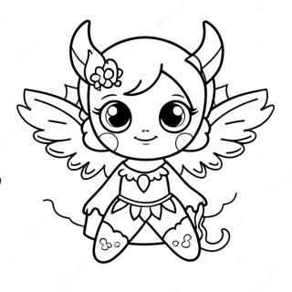 Cute Demon Girl With Wings Coloring Page 33764-27024