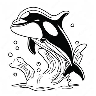 Playful Orca Jumping Out Of Water Coloring Page 3417-2773