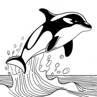 Playful Orca Jumping Out Of Water Coloring Page 3417-2775