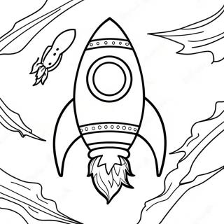 Detailed Rocket With Flames Coloring Page 34334-27481