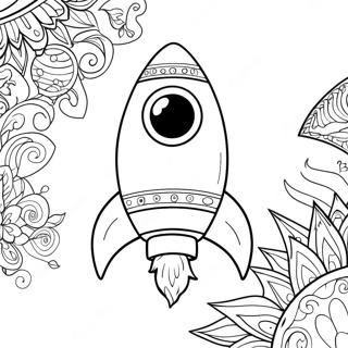 Detailed Rocket With Flames Coloring Page 34334-27483