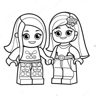 Lego Friends Characters Playing Together Coloring Page 3457-2803