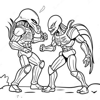Alien Vs Predator Battle Scene Coloring Page 34793-27842