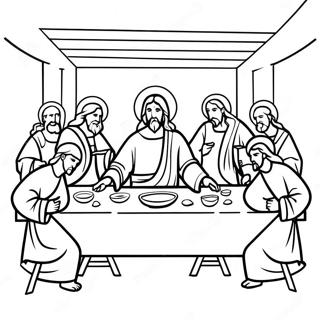 Last Supper Artistic Coloring Page 35114-28103