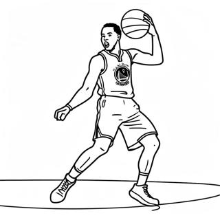 Steph Curry Shooting A Three Point Shot Coloring Page 352-279