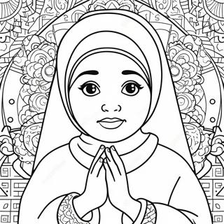 Muslim Girl Praying Coloring Page 35624-28506