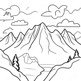 Colorful Northern Lights Over Mountains Coloring Page 35824-28669