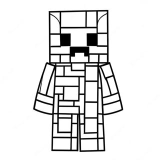 Diamond Armor Minecraft Steve Coloring Page 36253-29009