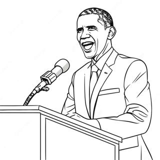 Barack Obama Giving A Speech Coloring Page 36344-29081