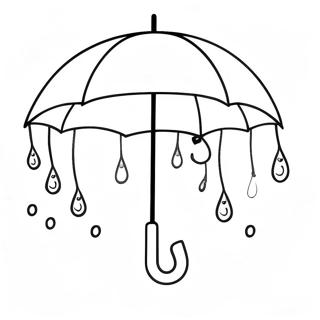 Colorful Umbrella Under April Showers Coloring Page 36444-29171
