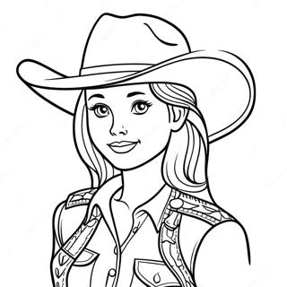 Cute Cowgirl With A Hat Coloring Page 3667-2972