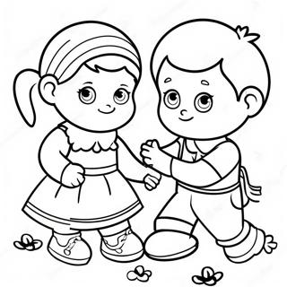 Brother And Sister Playing Together Coloring Page 36763-29419
