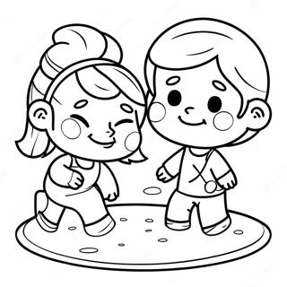 Brother And Sister Playing Together Coloring Page 36763-29420