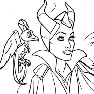 Maleficent With Her Dragon Coloring Page 3697-3007