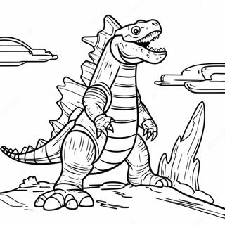 Fierce Mechagodzilla Battle Coloring Page 3727-3015