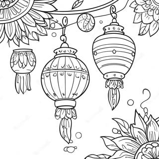 Colorful Lanterns In A Festival Coloring Page 37504-30009