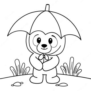 Gloomy Bear With Umbrella Coloring Page 37634-30109