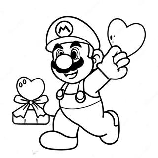 Mario Valentine S Day Coloring Page 39183-31330