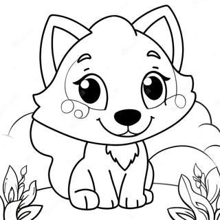Kawaii Cute Wolf Coloring Page 39213-31357