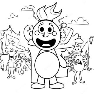 Colorful Zozobra Festival Scene Coloring Page 39624-31675