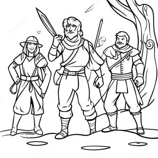 Dnd Adventurer Party Coloring Page 4007-3320