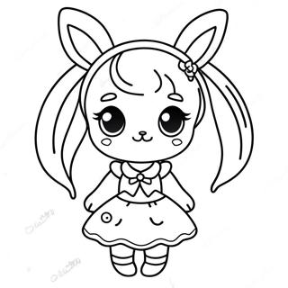 Chibi Anime Bunny Girl In A Dress Coloring Page 40174-32105