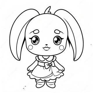 Chibi Anime Bunny Girl In A Dress Coloring Page 40174-32108