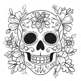 Day Of The Dead Sugar Skull Coloring Page 401-319