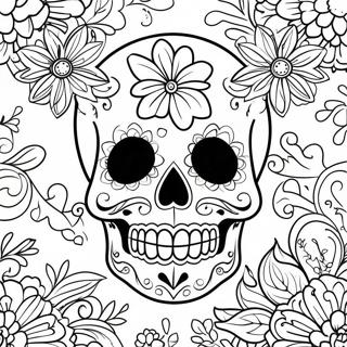 Day Of The Dead Sugar Skull Coloring Page 401-320