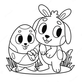 Bluey And Bingo Easter Egg Hunt Coloring Page 4087-3304