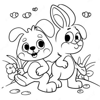 Bluey And Bingo Easter Egg Hunt Coloring Page 4087-3386