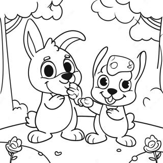 Bluey And Bingo Easter Egg Hunt Coloring Page 4087-3388