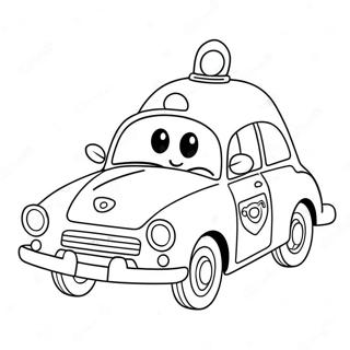 Cute Police Car With Smiling Face Coloring Page 412-327