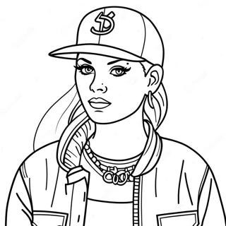 Swag Bad Girl Coloring Page 41373-33043