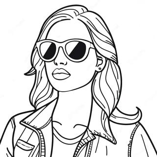 Cool Swag Bad Girl With Sunglasses Coloring Page 41374-33045