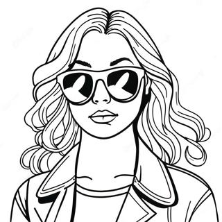 Cool Swag Bad Girl With Sunglasses Coloring Page 41374-33047