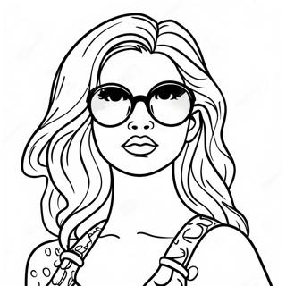 Cool Swag Bad Girl With Sunglasses Coloring Page 41374-33048
