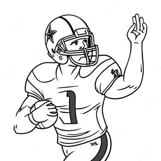 Dak Prescott Throwing Football Coloring Page 41664-33281