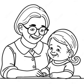 Grandma And Granddaughter Coloring Page 42003-33540