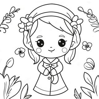 Cute Kanae With Flowers Coloring Page 42394-33860