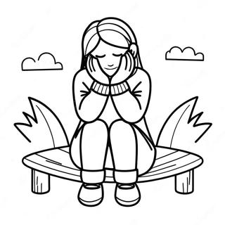 Sad Girl Coloring Pages