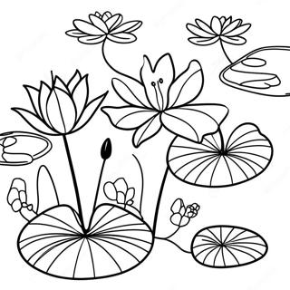 Serene Lily Pad Scene Coloring Page 42904-34265