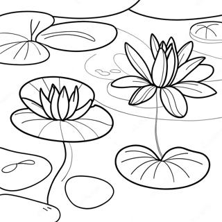 Serene Lily Pad Scene Coloring Page 42904-34268