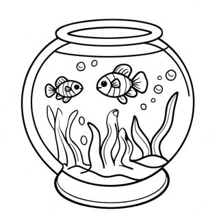 Fish Bowl With Colorful Fish Coloring Page 43403-34655