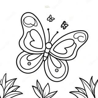 Butterfly Rainbow Coloring Page 4416-3643