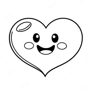 Cute Heart Emoji With Smiley Face Coloring Page 44194-35285