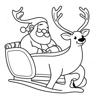 Santa Sleigh And Reindeer Coloring Page 44663-35658